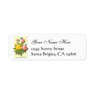 Pink Yellow Roses Custom Return Address Labels
