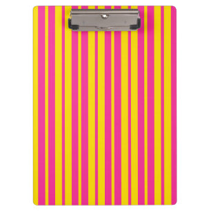 Pink Yellow Stylish Stripes Pattern Design Clipboard