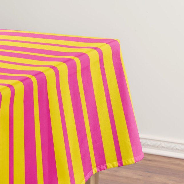 Pink Yellow Stylish Stripes Pattern Design  Tablecloth (Creator Uploaded)
