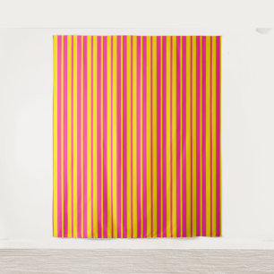 Pink Yellow Stylish Stripes Pattern Design Tapestry