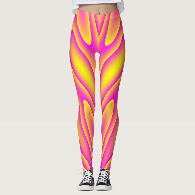 Pink-Yellow Swirl Leggings (Front)