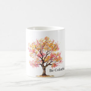 Pink Yellow Tree Coffee Mug