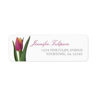 Pink & Yellow Tulip Return Address Labels