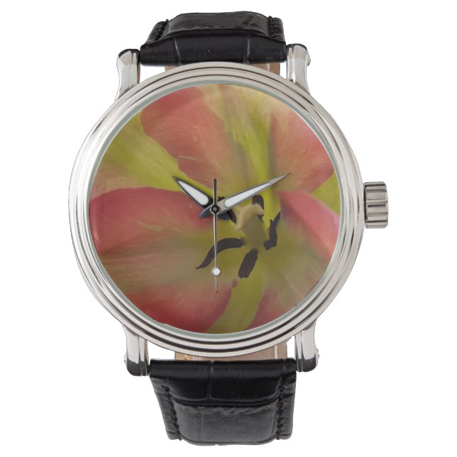 Pink & Yellow Tulip  Watch (Front)