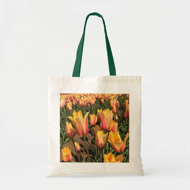 Pink & Yellow Tulips Tote Bag (Front)