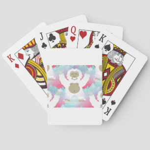 pink yeti playing cards