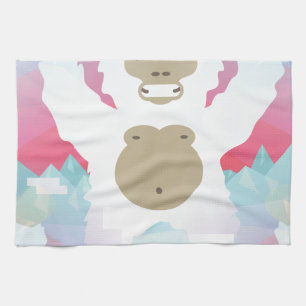 pink yeti tea towel