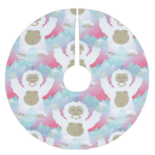 pink yeti xmas christmas tree skirt