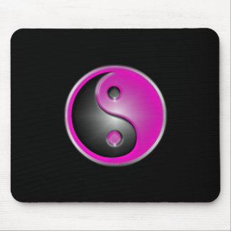 pink yin and yang mouse pad