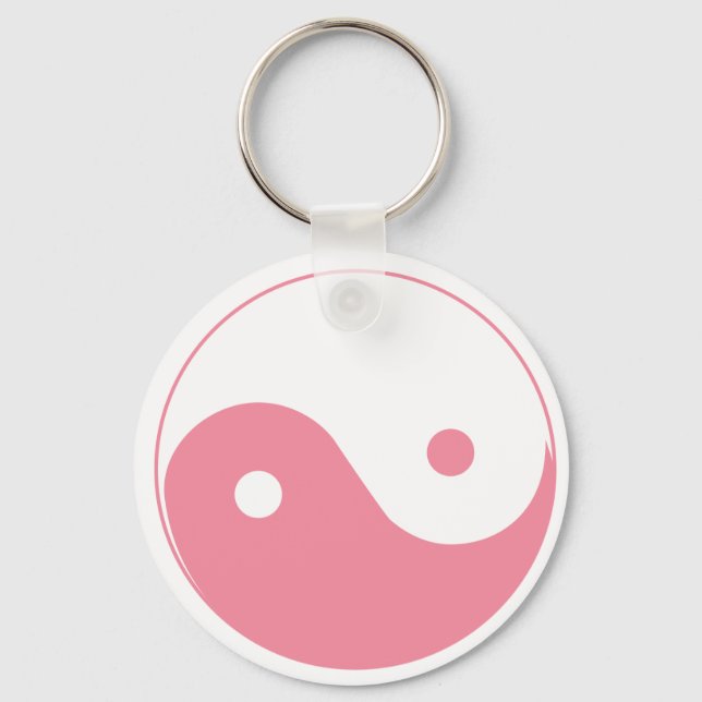 Pink Yin-Yang Symbol Key Ring (Front)