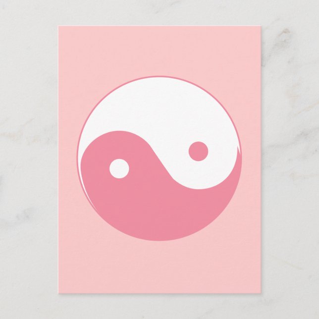 Pink Yin-Yang Symbol Postcard (Front)
