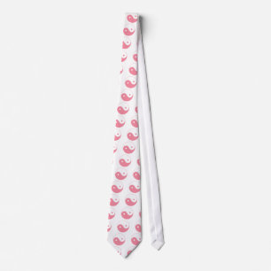 Pink Yin-Yang Symbol Tie