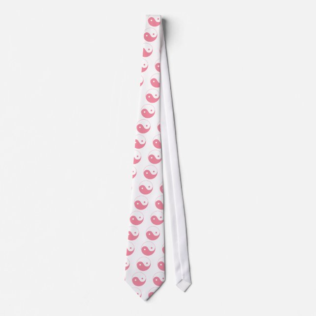 Pink Yin-Yang Symbol Tie (Front)