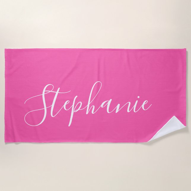 Pink Yoga Mat monogram yoga towel (Front)