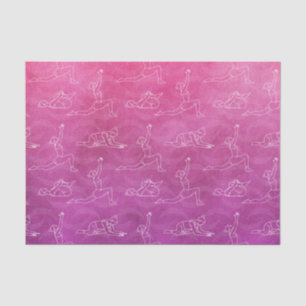 Pink Yoga Positions (Design 58 Pink Series) Tissue Paper