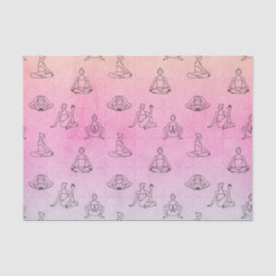 Pink Yoga Positions (Design 75 Pink Series) Tissue Paper