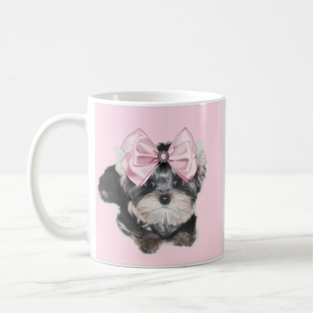 Pink Yorkie coffee mug (Left)