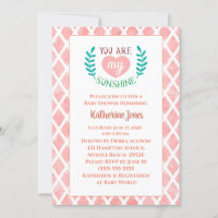 Pink You Are My Sunshine Baby Shower