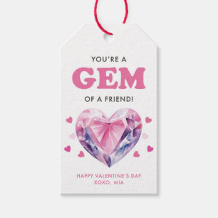 Pink You’re a Gem of a Friend Valentine Gift Tag