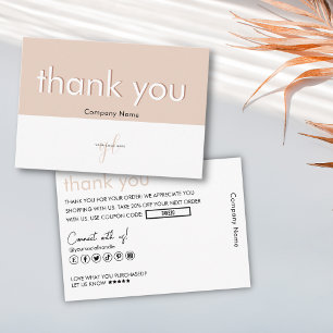 Pink Your Business Logo Thank You Brand Packaging Card