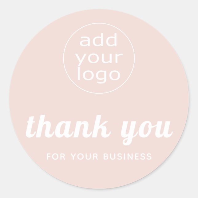  Pink Your logo thank you for your business  Classic Round Sticker (Front)