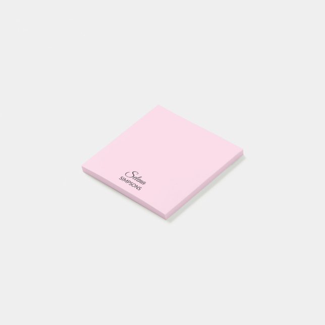 PINK Your name post-it notes  (Angled)