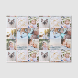 Pink   Your Photo Custom Grid Collage Tissue Paper