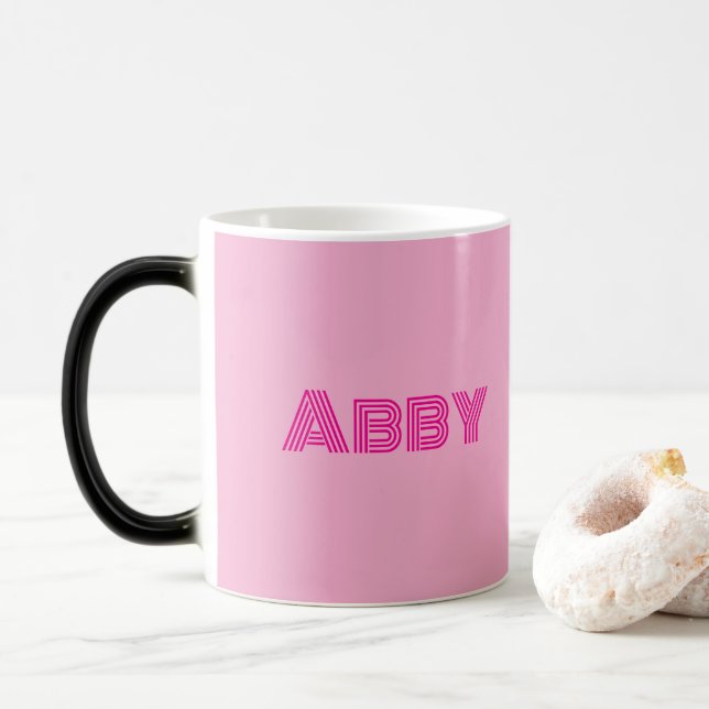 Pink Your Text Morphing Mug (With Donut)
