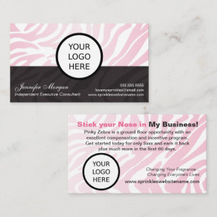 Pink Zebra Add Logo Business Card