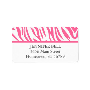 Pink Zebra Address Label