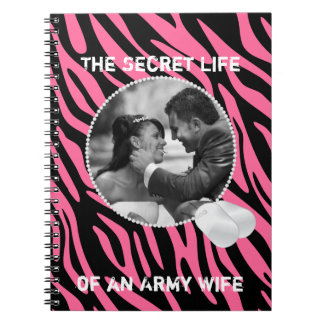 Pink Zebra and Dog Tags Frame Notebook