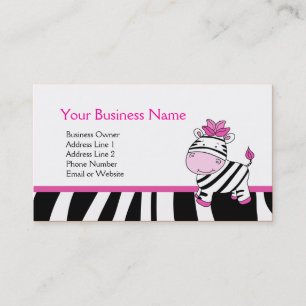 Pink Zebra Customisable Business Card Template