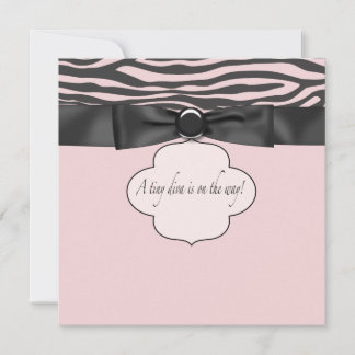 Pink Zebra Diva Baby Girl Shower Invitation