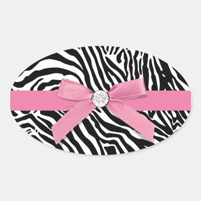 Pink Zebra Envelope Seal Sticker (Front)