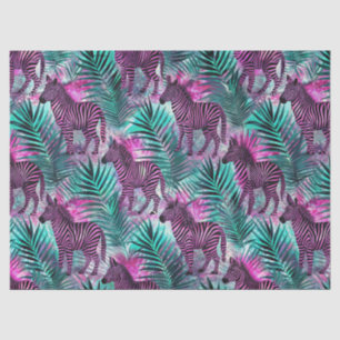 Pink Zebra Jungle Tropical Pattern Tissue Paper