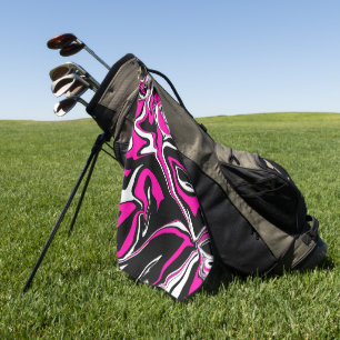 Pink Zebra Melt Golf Towel
