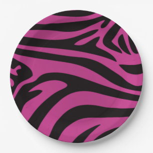 Pink Zebra Paper Plate