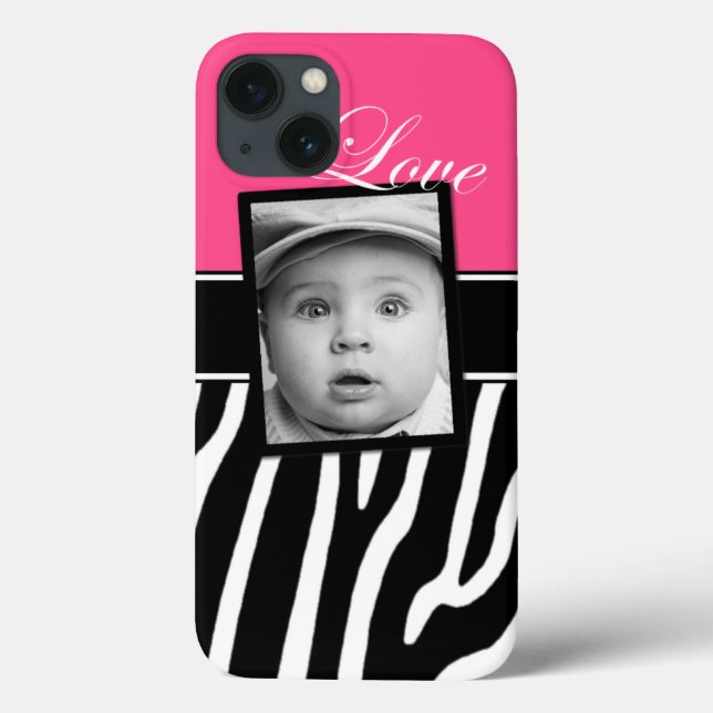 Pink Zebra Photo iPad Case (Back)
