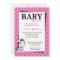 Pink Zebra Polka Dot Baby Shower Invitations