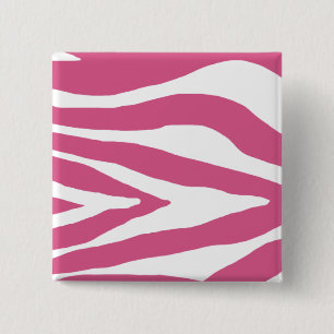 Pink Zebra Print 15 Cm Square Badge