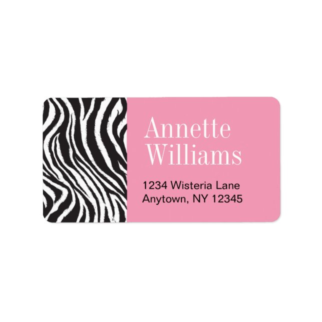 Pink & Zebra Print  Address Labels (Front)