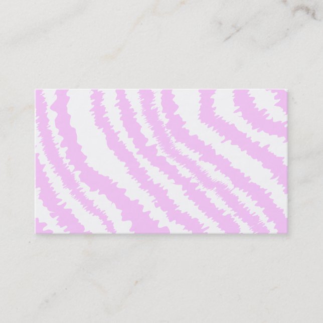 Pink Zebra Print, Animal Pattern. Business Card (Front)