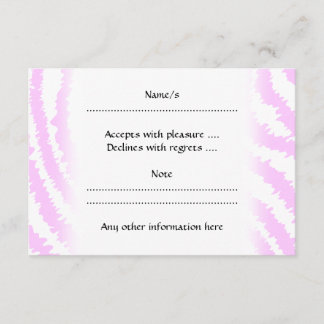 Pink Zebra Print, Animal Pattern. RSVP Card