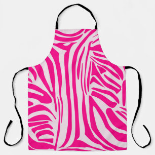 Pink zebra print apron