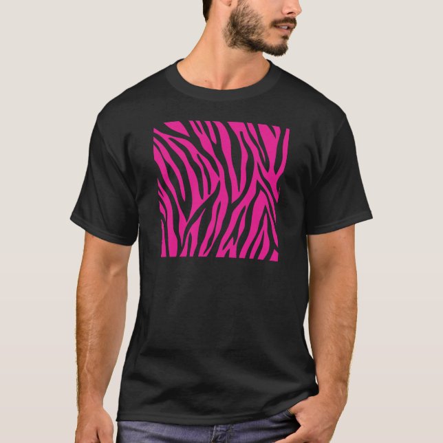 pink-zebra-print-(Black) T-Shirt (Front)