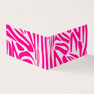 Pink zebra print business card