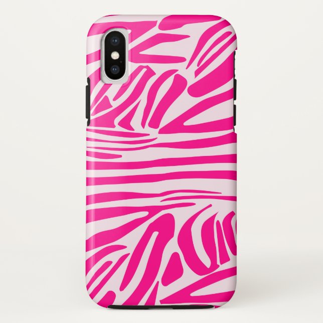 Pink zebra print Case-Mate iPhone case (Back)