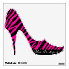 Pink Zebra Print Custom Text Stiletto Heels Decor