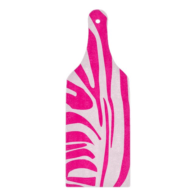 Pink zebra print cutting board (Front)