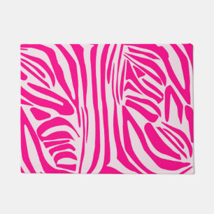 Pink zebra print doormat